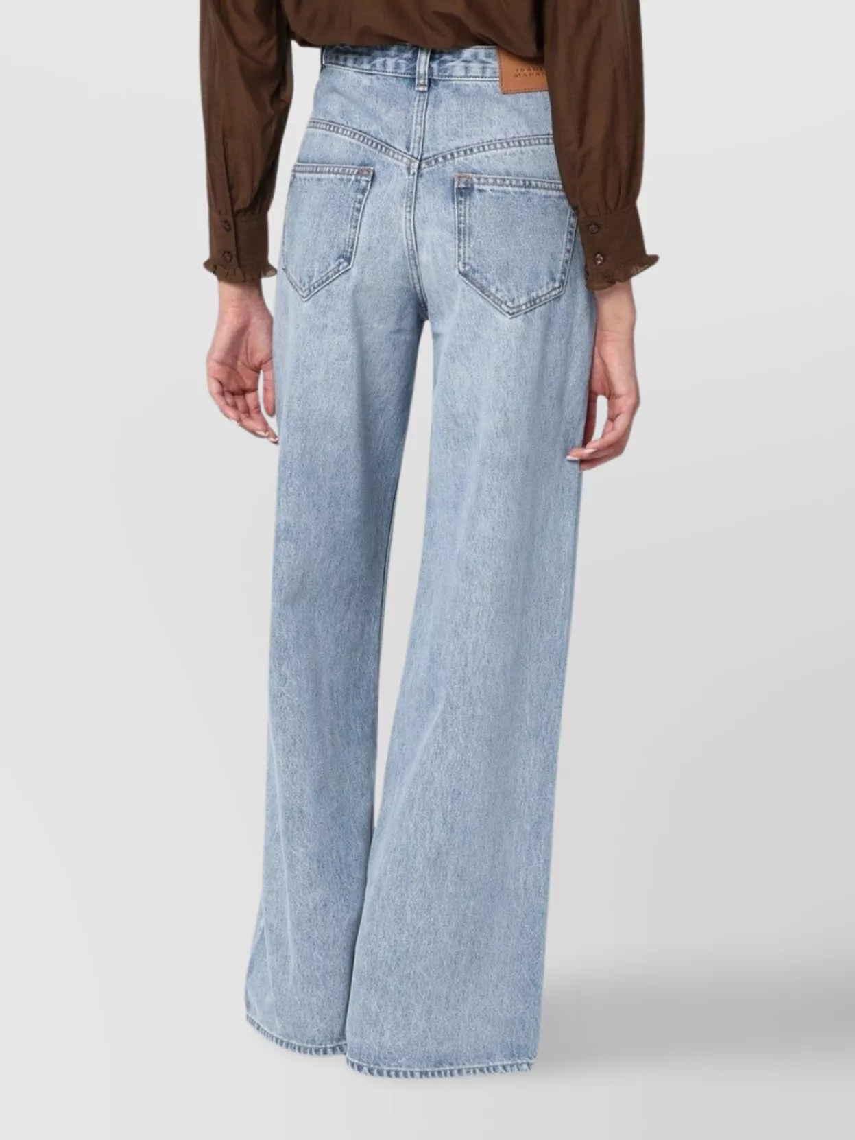 Isabel Marant Wide-leg Denim Trousers With Belt Loops In Blue