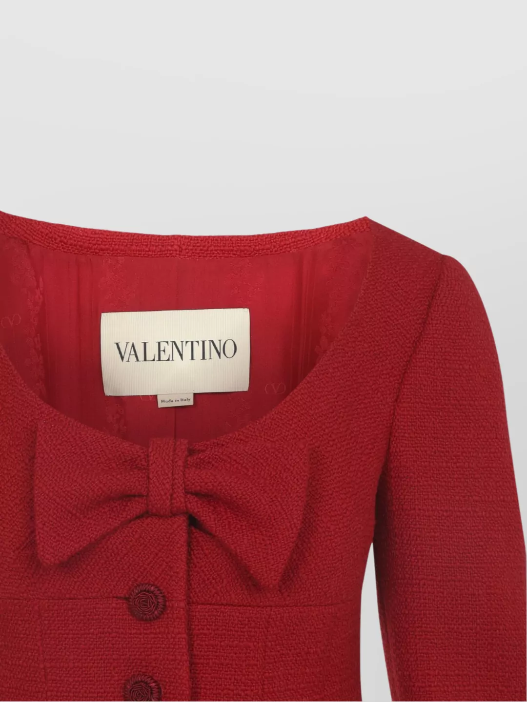 Valentino Textured Fabric Jacket Bow Detail
