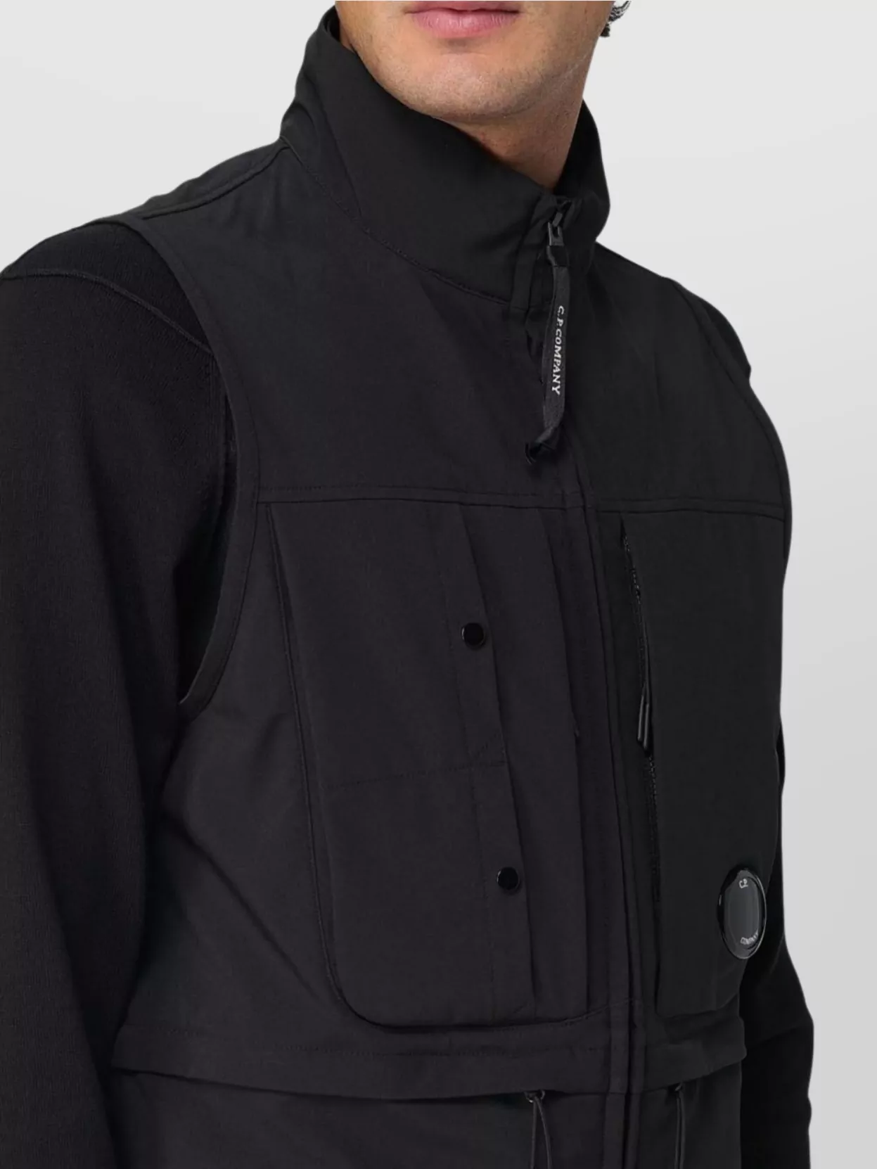C.p. Company Arm Patch Detail Sleeveless High Collar
