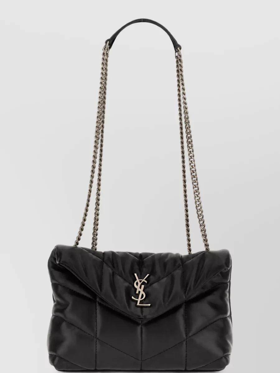 Saint Laurent Puffer Leather Clutch Bag
