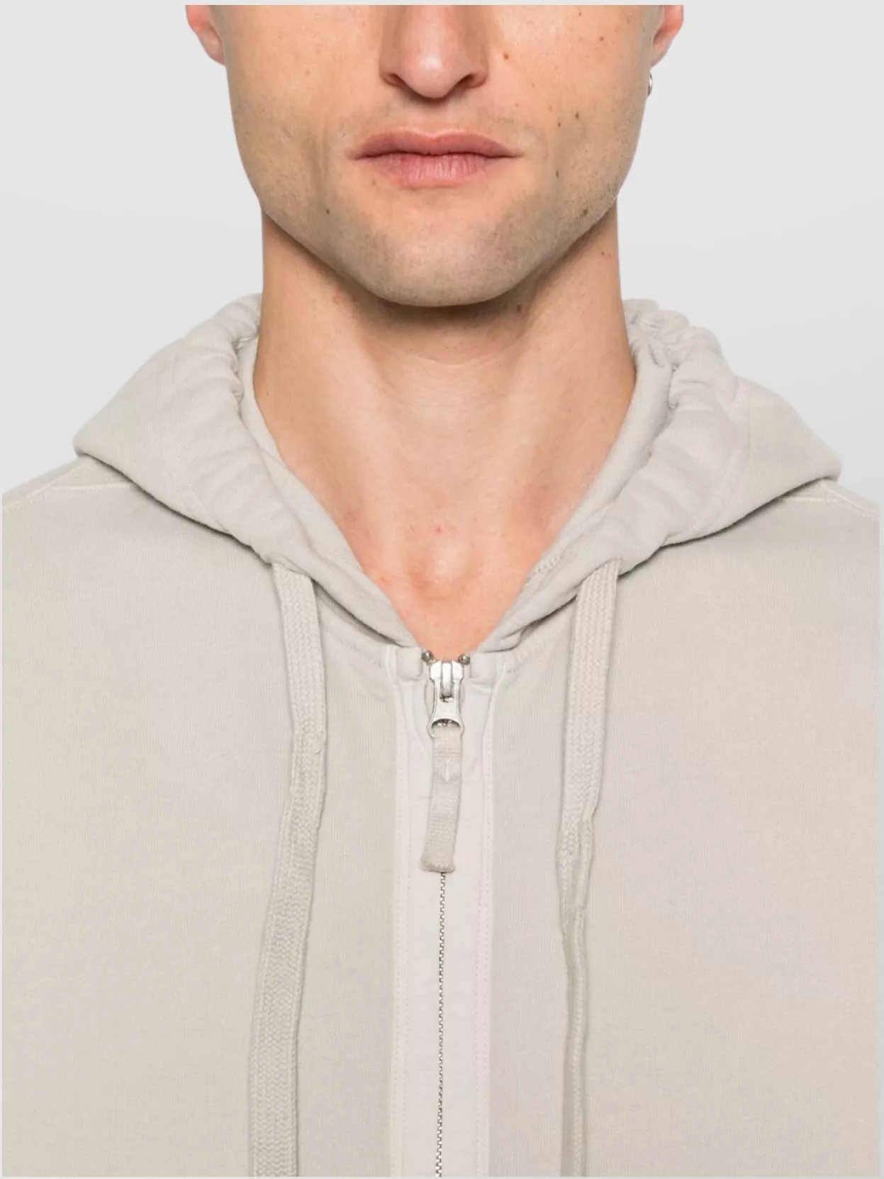Stone Island Logo Cotton Zipped Hoodie