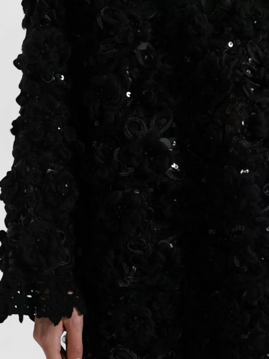 Dolce&Gabbana Sequined Embellished High Neck Long Sleeve Sweater