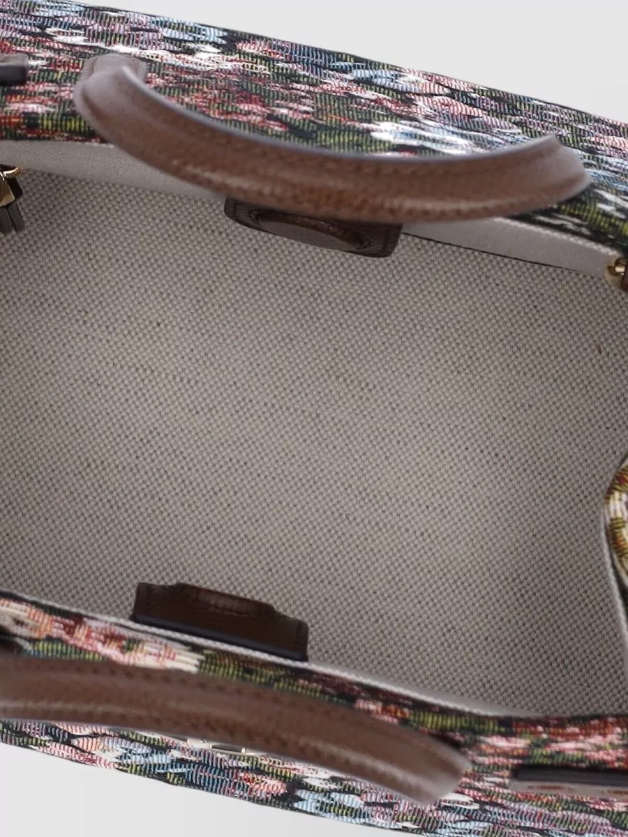 Valentino Garavani Tote Bag Structured Shape Floral Pattern Handles