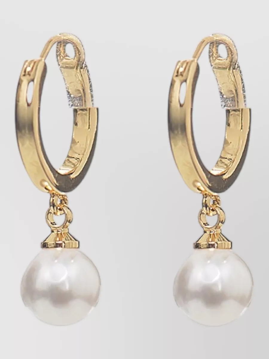 Self-Portrait pearl hoop earrings