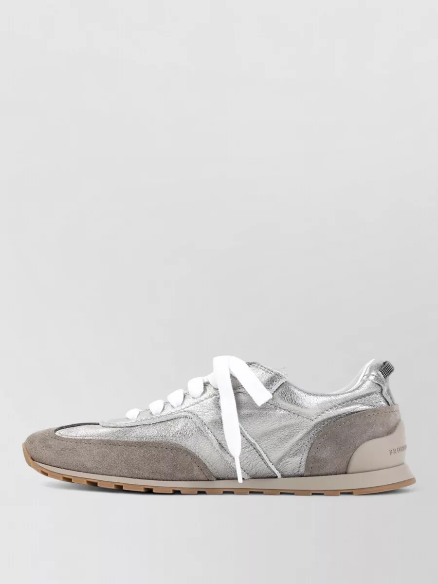 Brunello Cucinelli Suede Panelled Low-Top Sneakers