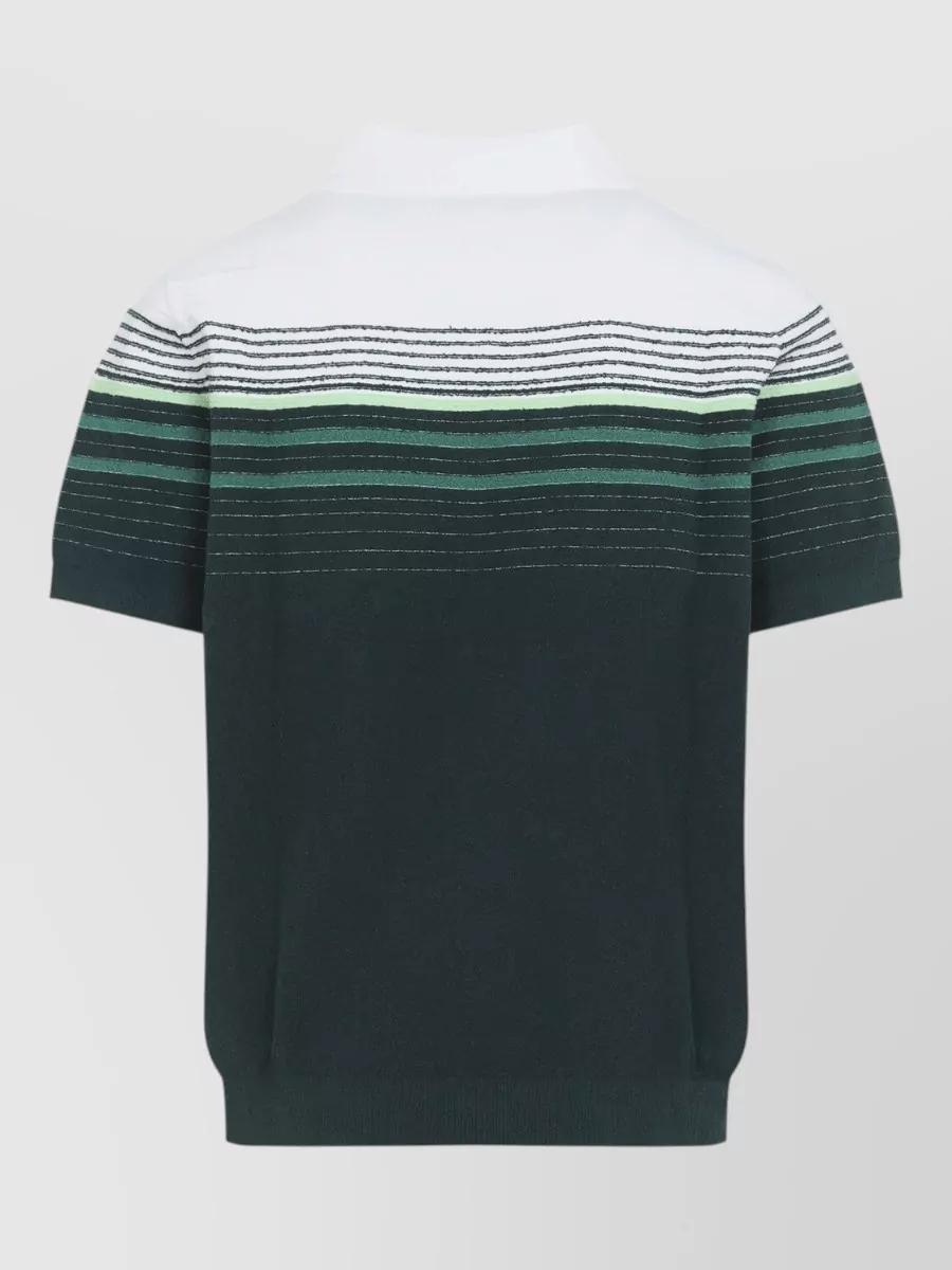 Casablanca Striped Knitted Short-Sleeve Polo Shirt