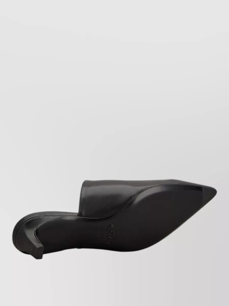 Tod's Leather Pointed Toe Mules Cut Out Detail
