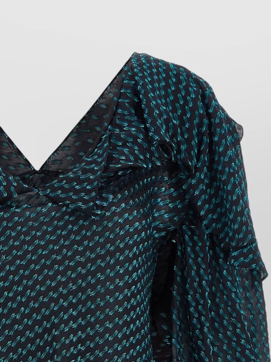 Kiko Kostadinov Silk-Blend Draped Asymmetric V-Neck Blouse