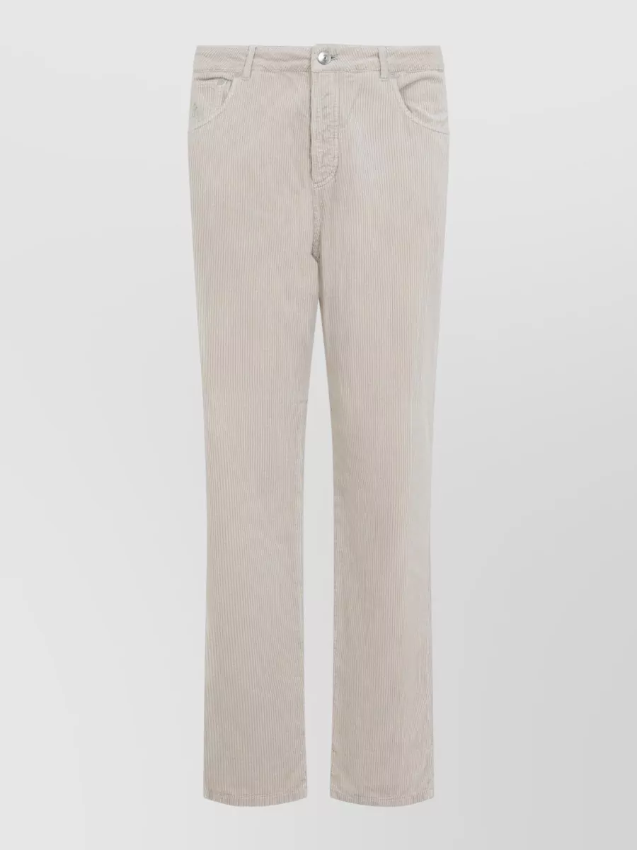 Brunello Cucinelli Corduroy Mid-Rise Straight-Leg Trousers