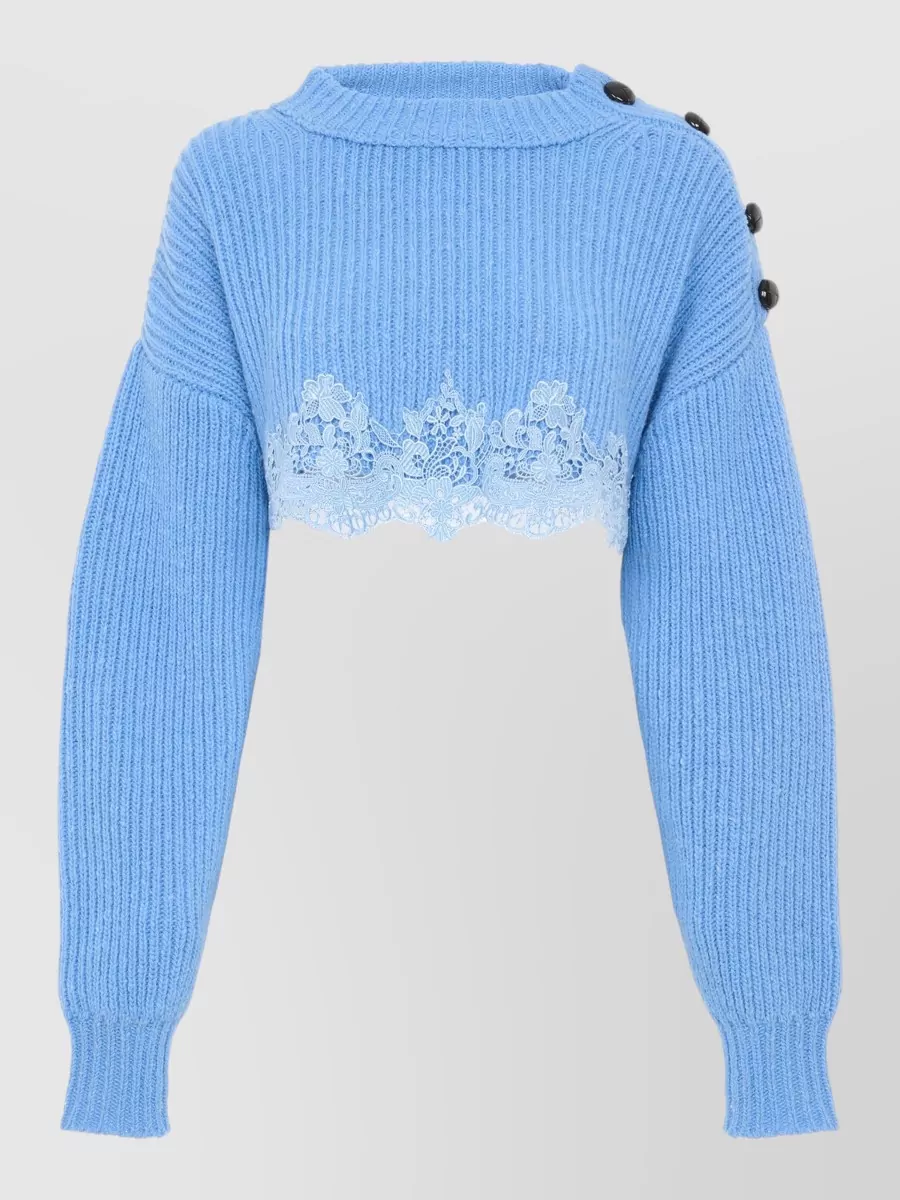 Chloé wool cropped crewneck jumper