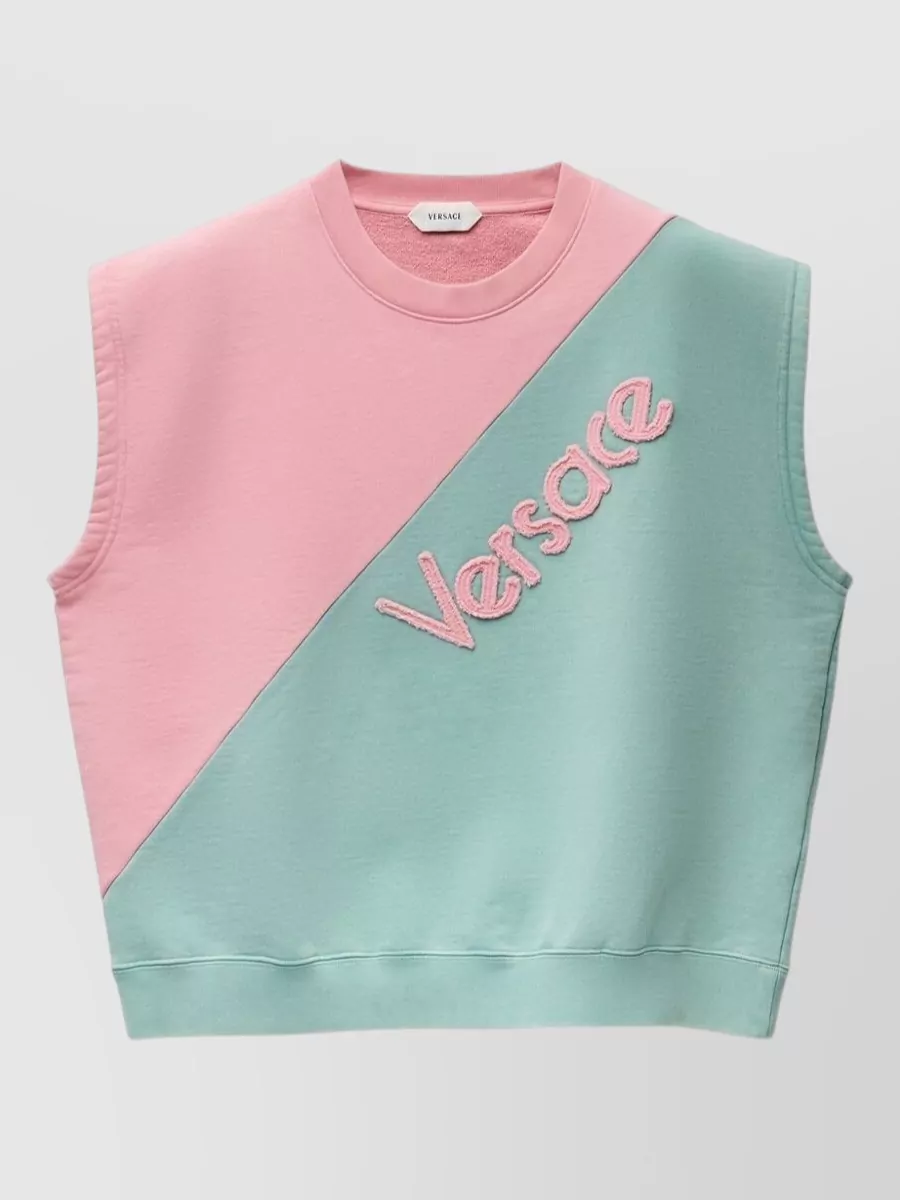 Versace Short-sleeve cotton crewneck sweatshirt