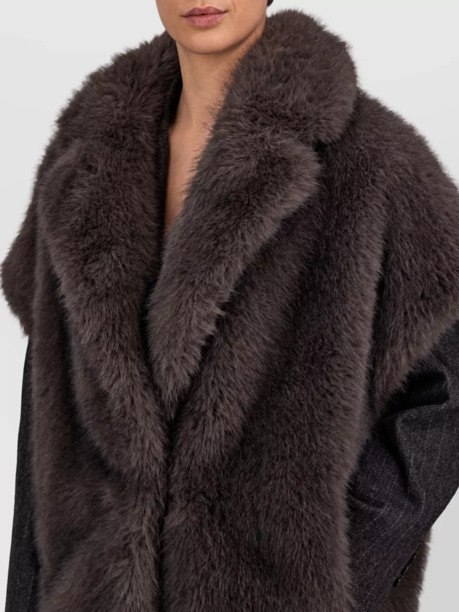 Herno Faux Fur Short Sleeve Double Breasted Vest