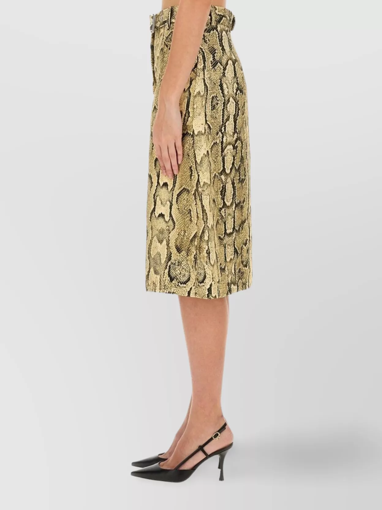 Dries Van Noten High Waist Knee-Length Animal Print Skirt