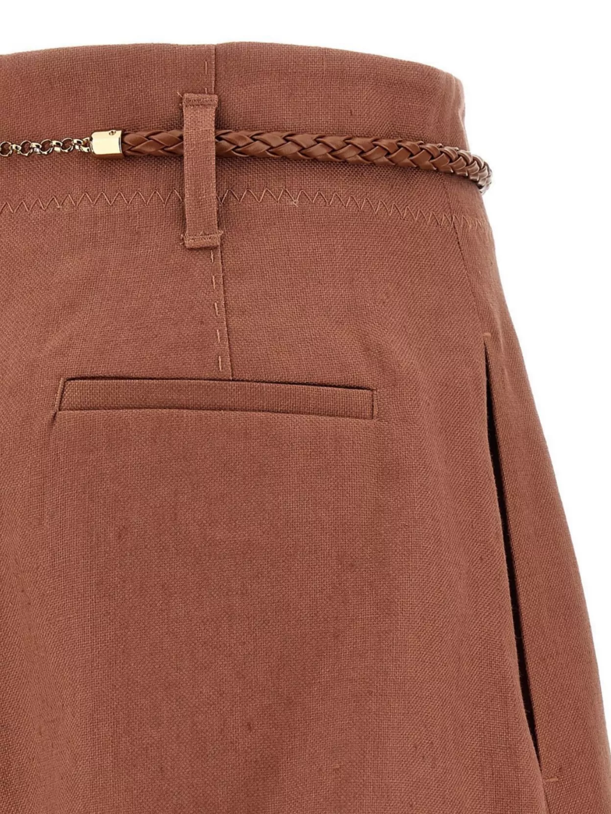 Zimmermann 'Radiant Linen' Shorts Featuring Braided Belt