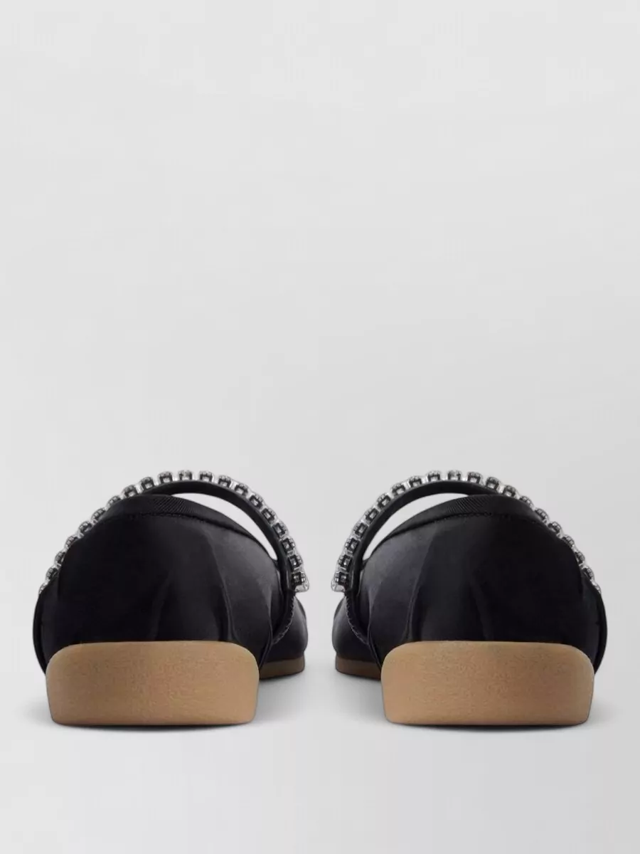 Giuseppe Zanotti Silk Satin Rhinestone-Bow Ballerina Shoes