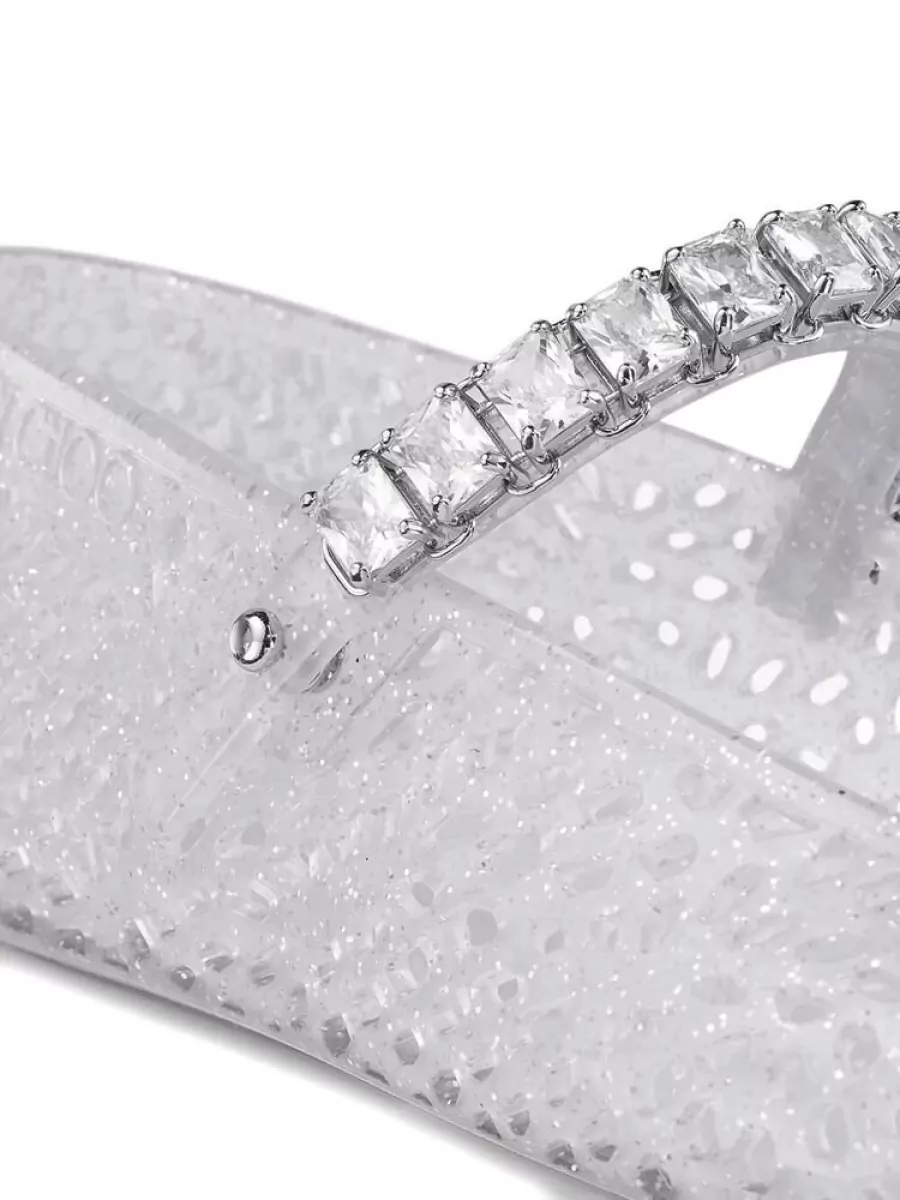 Jimmy Choo Crystal Embellished Jelly Ballerina Flats