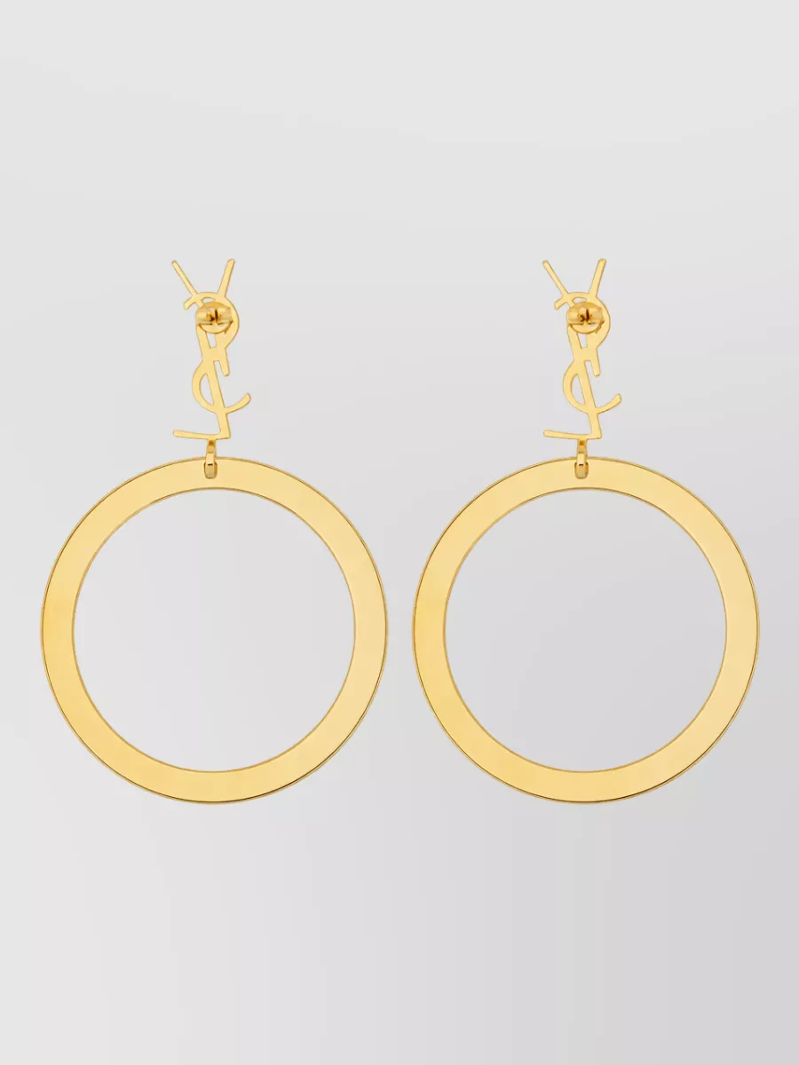 Saint Laurent Cassandre Hoop Earrings Lightweight Statement Design