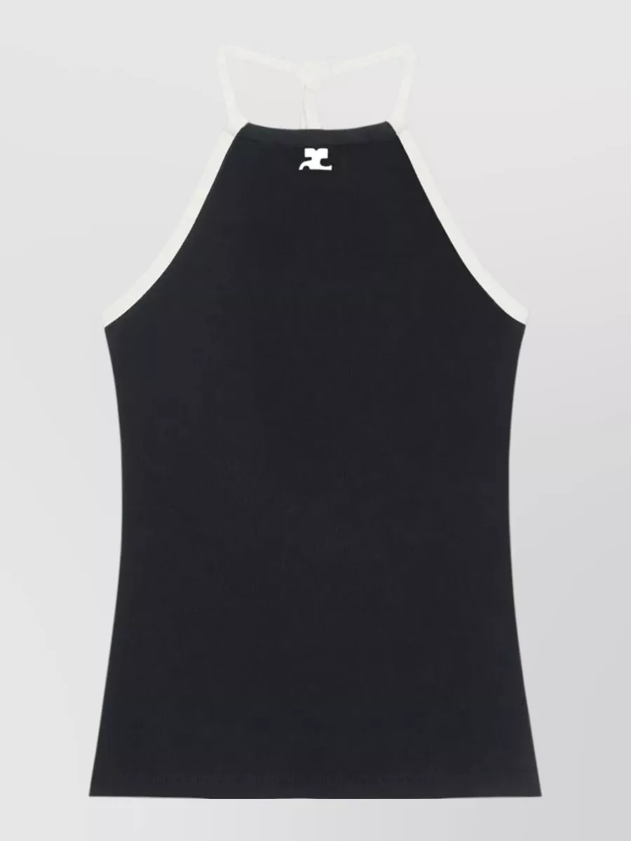 Courrèges Contrast Tie Back Tank Top