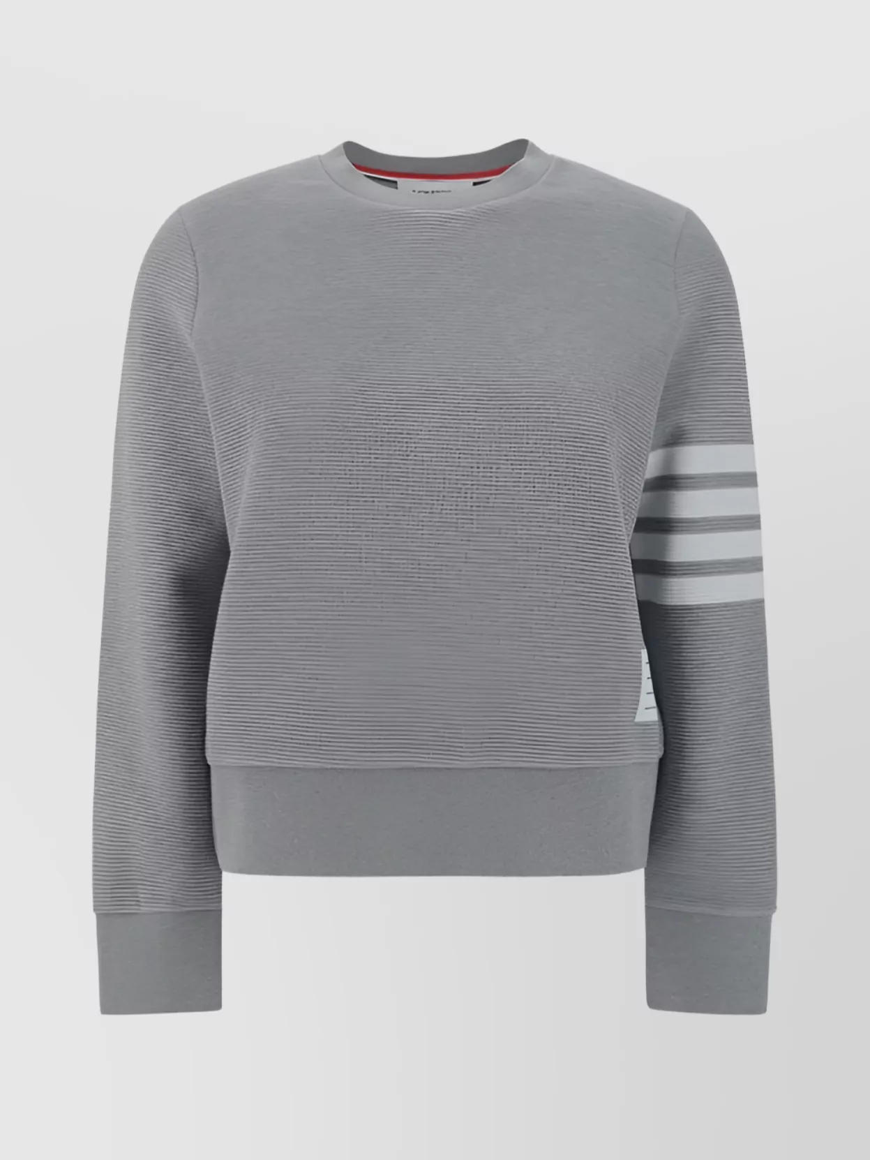 Thom Browne Front Contrast Cotton Sweatshirt In Gray
