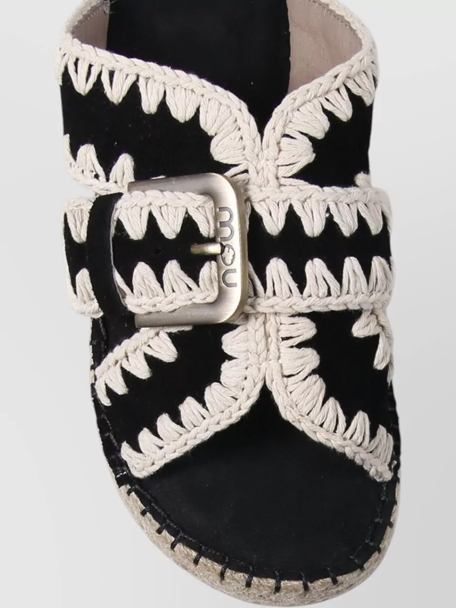 Mou Leather Braided Platform Sandals