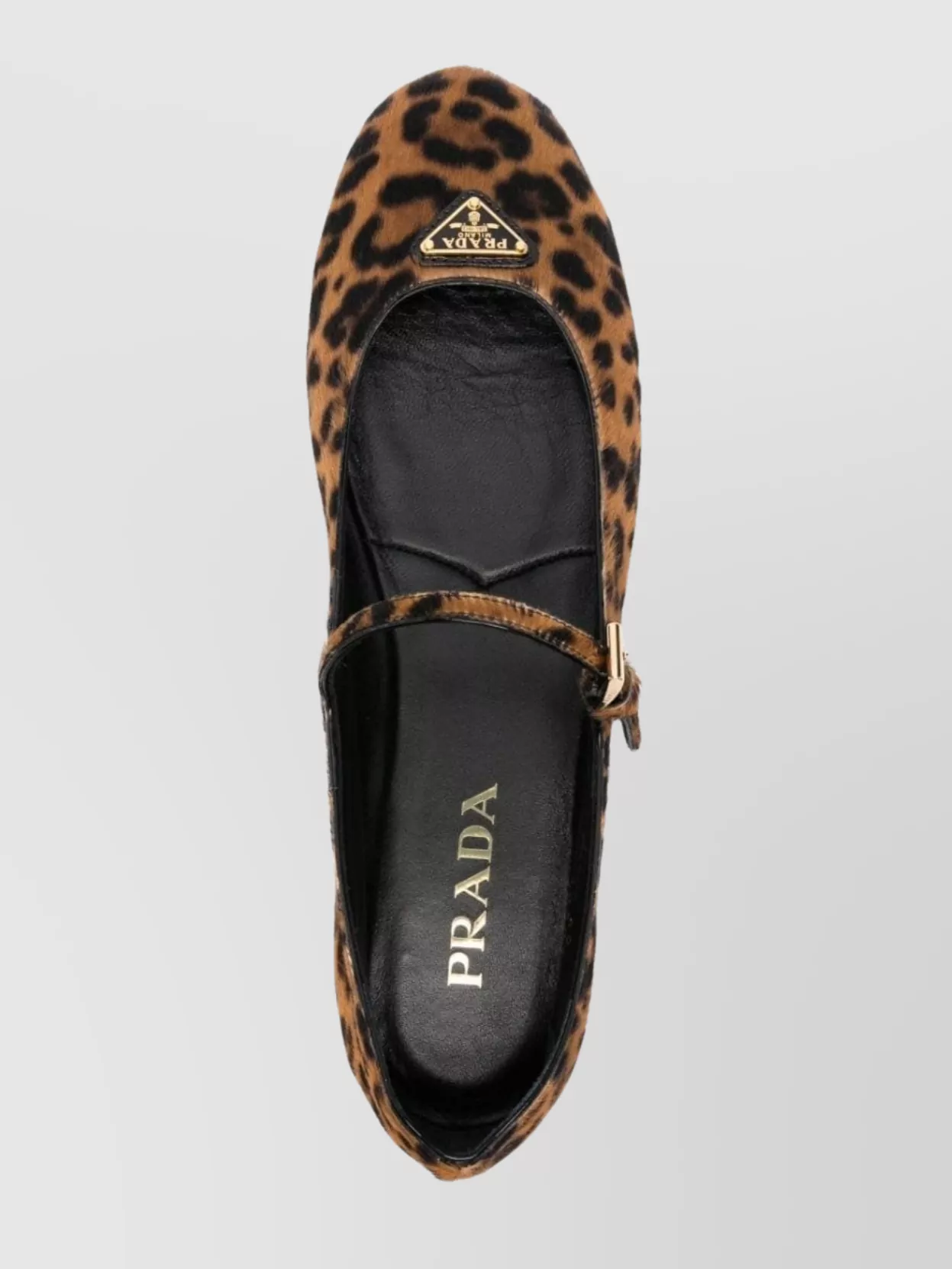 Prada Leopard Print Calf Hair Ballet Flats