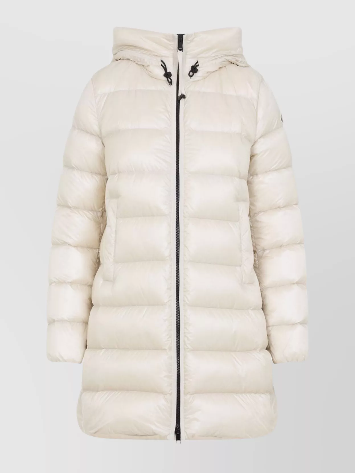 Moncler Long Quilted Parka With Hood And Pockets