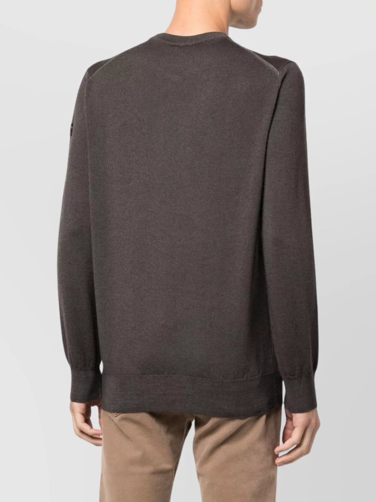Paul & Shark Virgin Wool Crew Neck Sweater With Ribbed Cuffs
