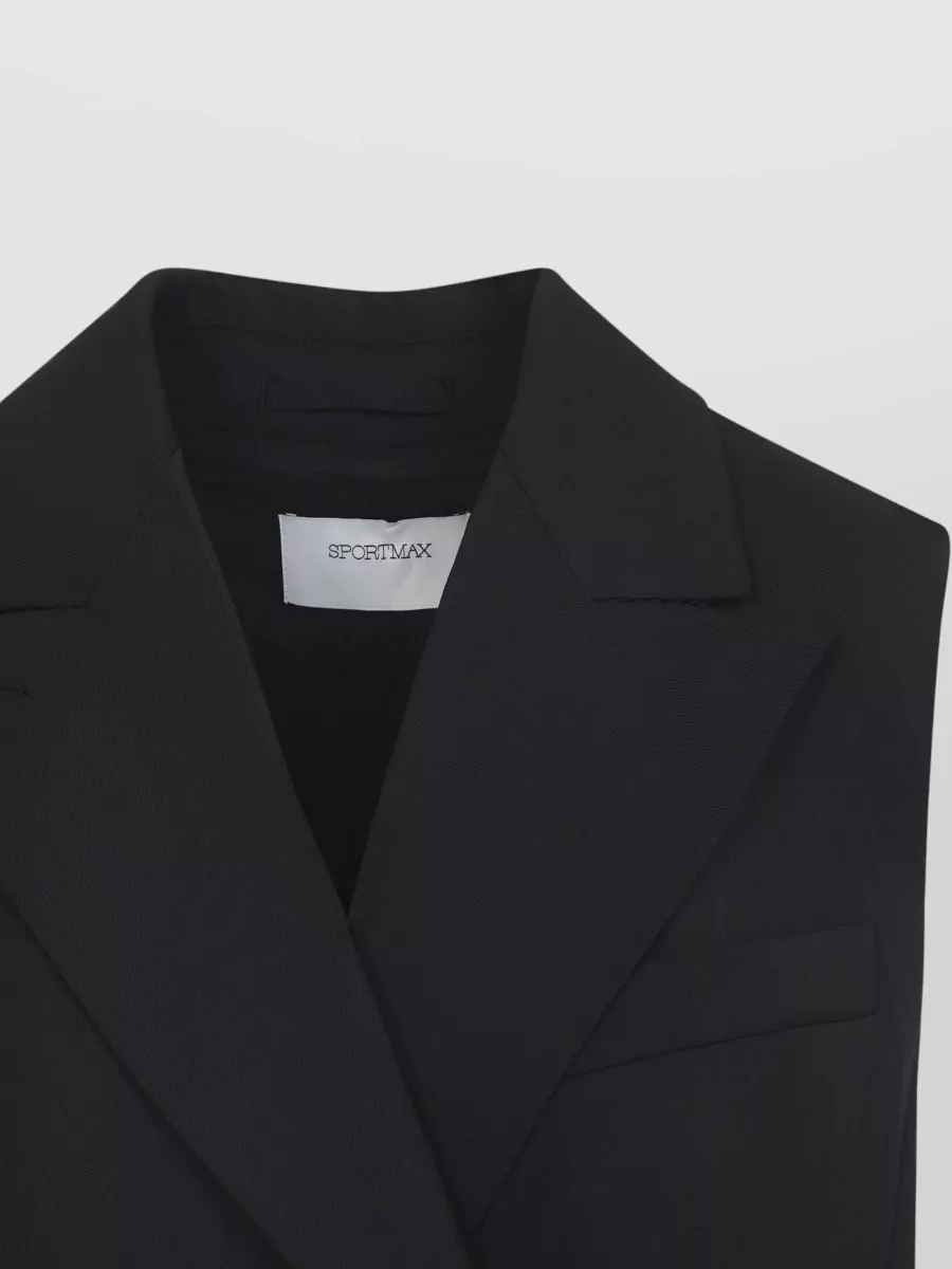 Sportmax Virgin Wool Double-Breasted Sleeveless Blazer