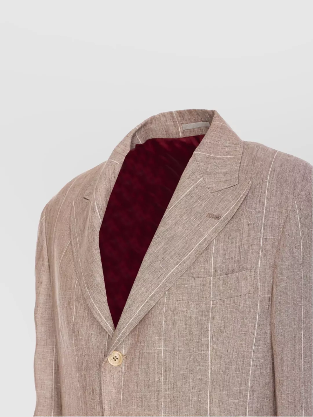 Brunello Cucinelli Striped V-Neck Jacket Notch Lapel
