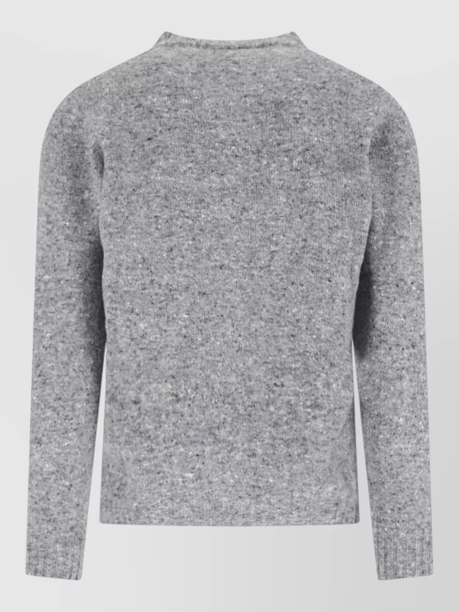 Drumohr Basic Sweater In Grey Wool Dark Shade In Gray