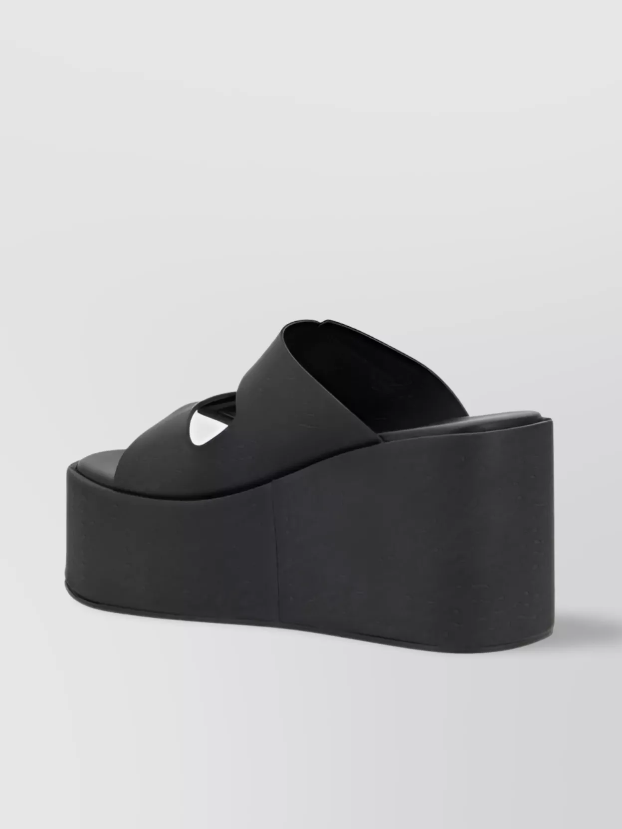 Coperni Black Wedges With Logo Patch On The Front And Touch-strap Closure In Leather Woman