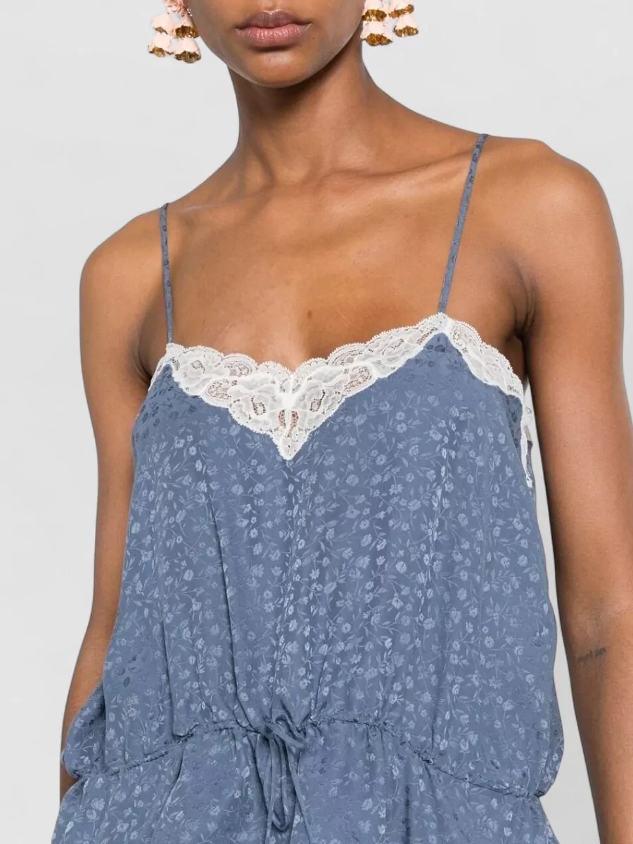 Chloé Silk Lace-Trim V-Neck Camisole Top