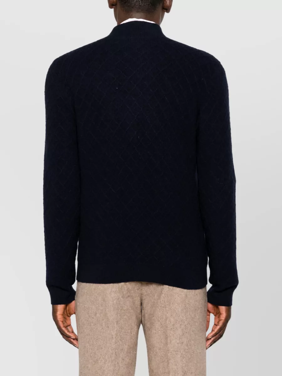 Emporio Armani Wool Cashmere Zip-Up Cardigan