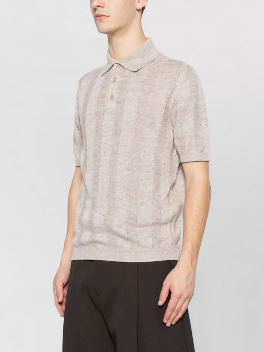 Brunello Cucinelli Ribbed Knit Polo Shirt