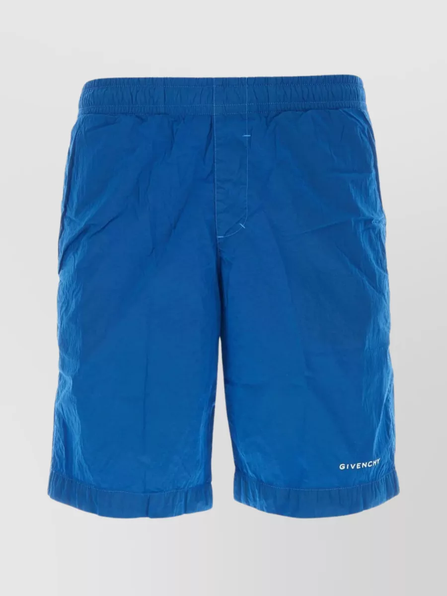 Shop Givenchy Convenient Pockets Nylon Swim Shorts In Blue