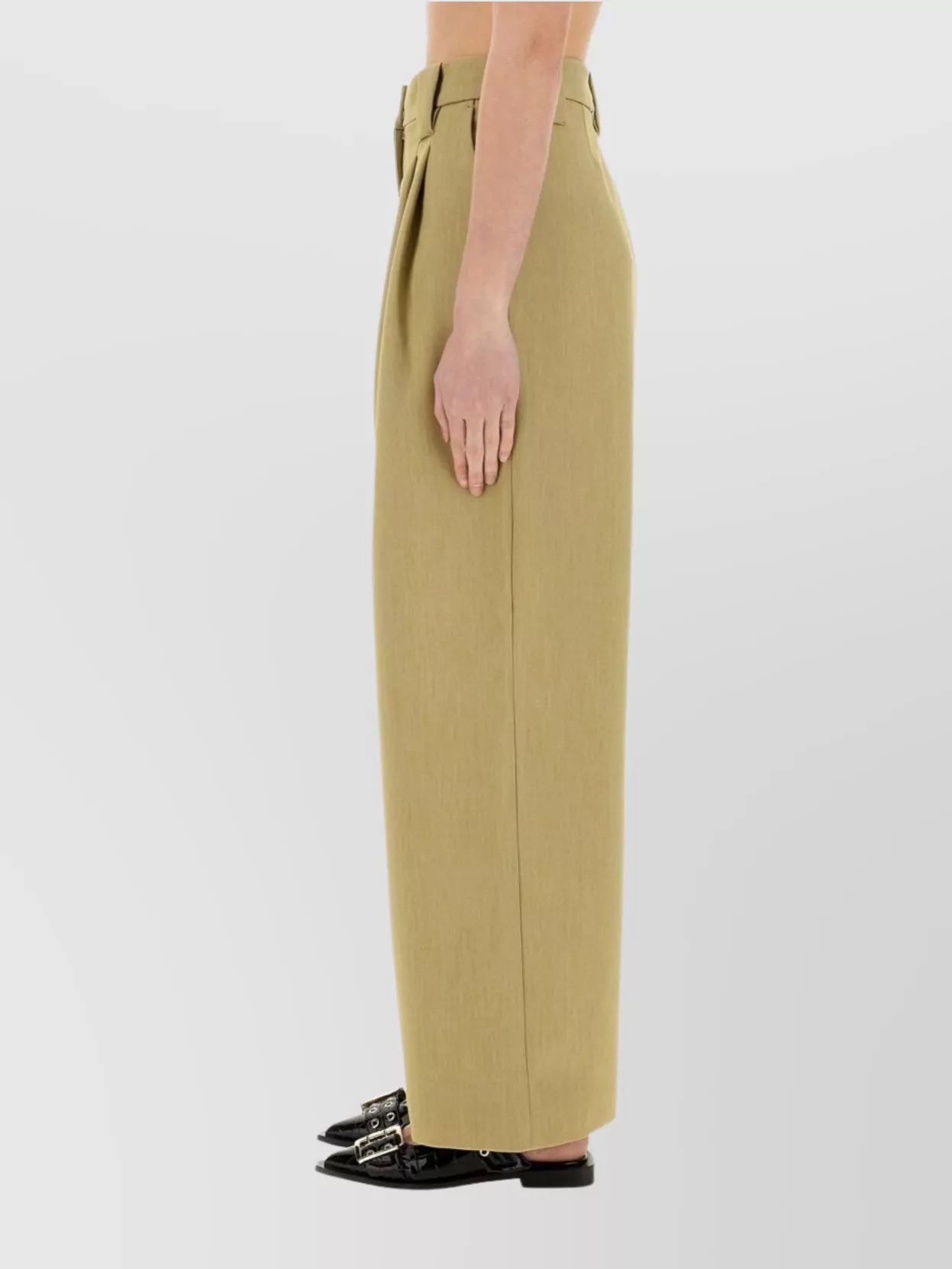 Ganni Mid Waist Wide Leg Trousers