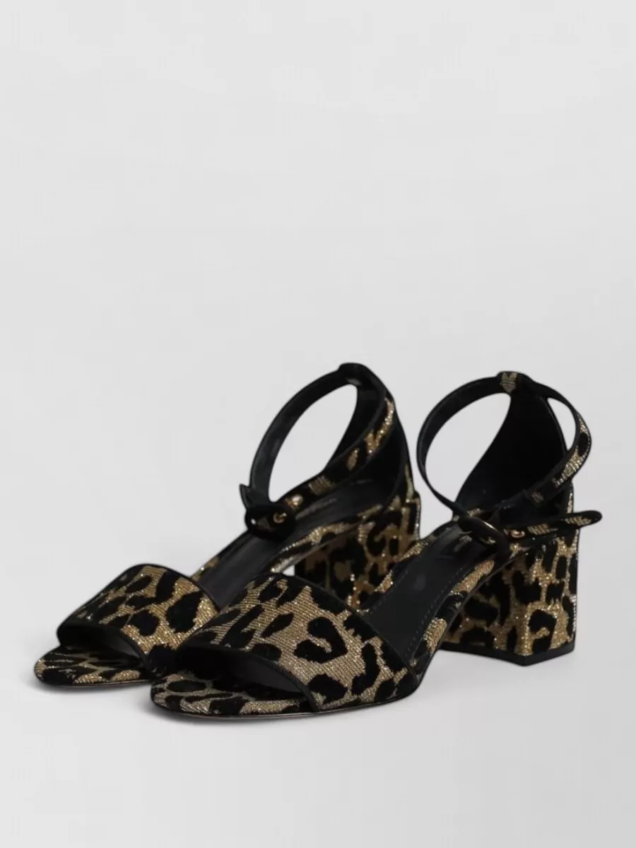 Dolce&Gabbana Leopard Ankle Strap Sandals