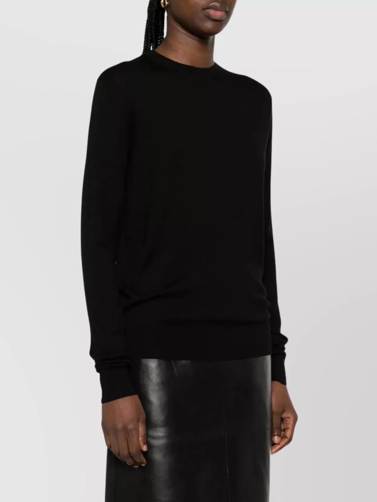 Totême Crewneck Knit Long Sleeves In Black