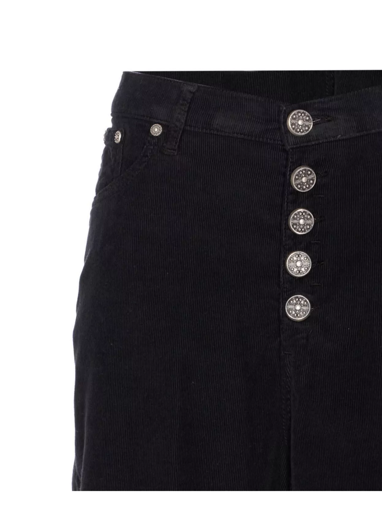 Dondup Loose Fit Velvet Trousers With Button Detailing