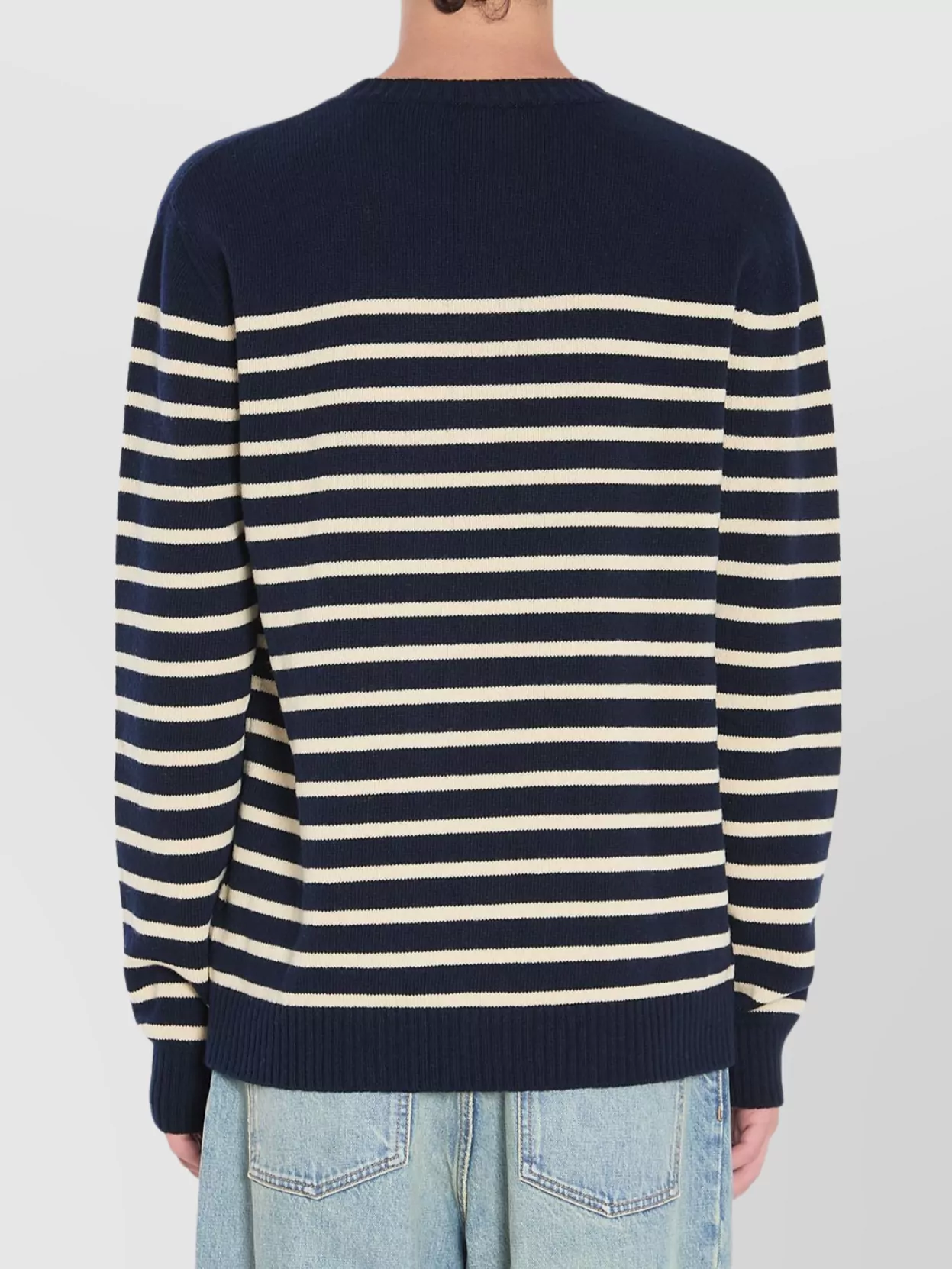 Valentino Garavani Crew Neck Wool Sweater With Red Jacquard