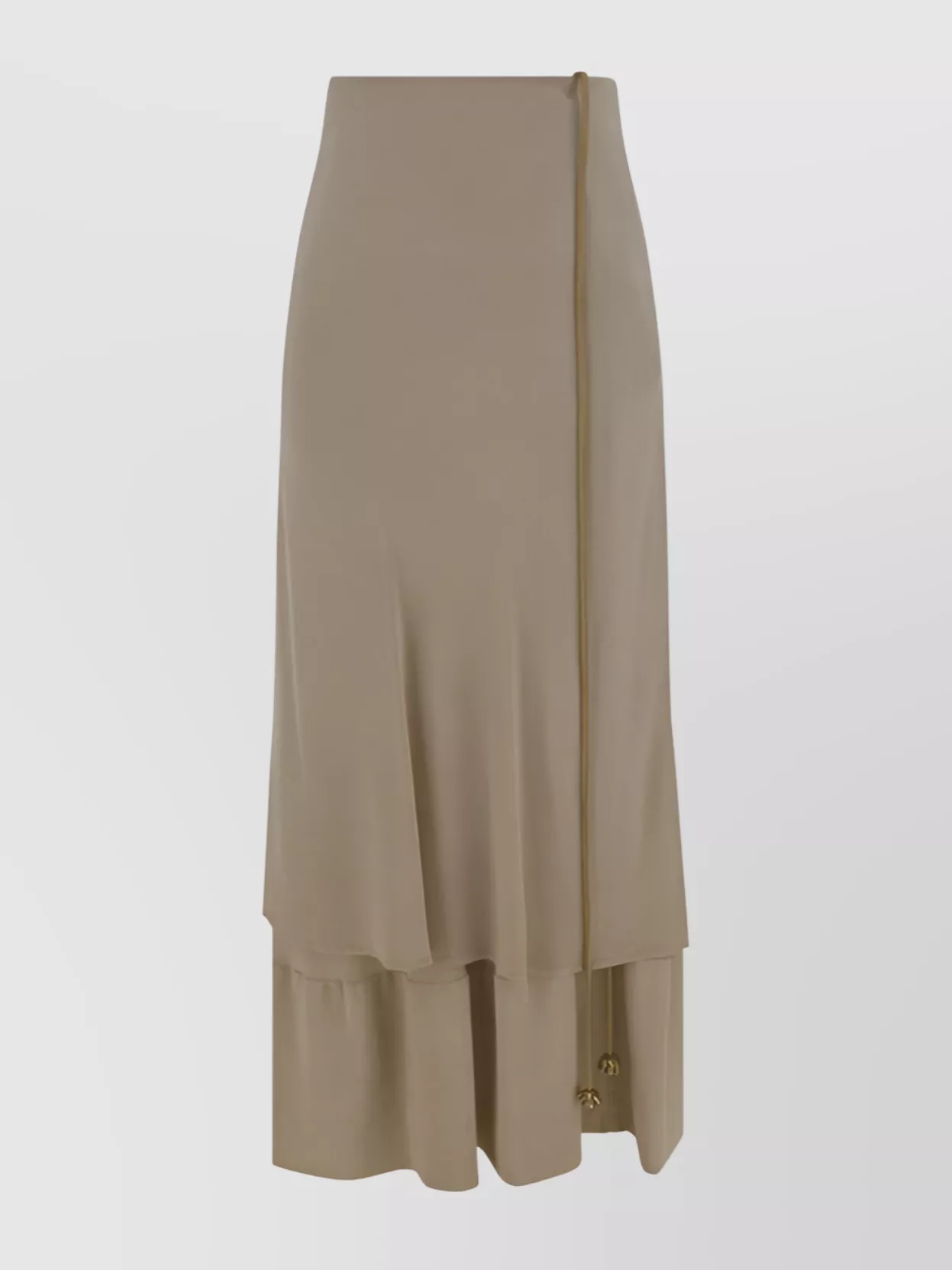 Shop Quira Floral Pendant Asymmetrical Double Layer Ruffle Skirt