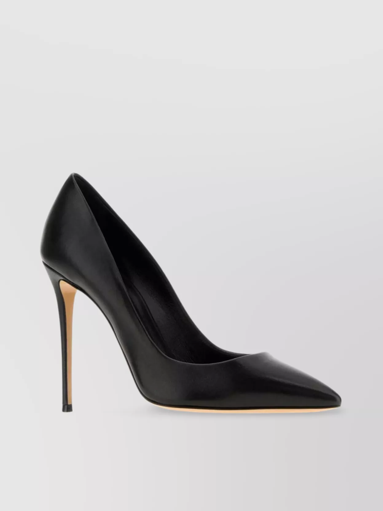 Casadei Julia Leather Pumps Toe Stiletto Heel In Black