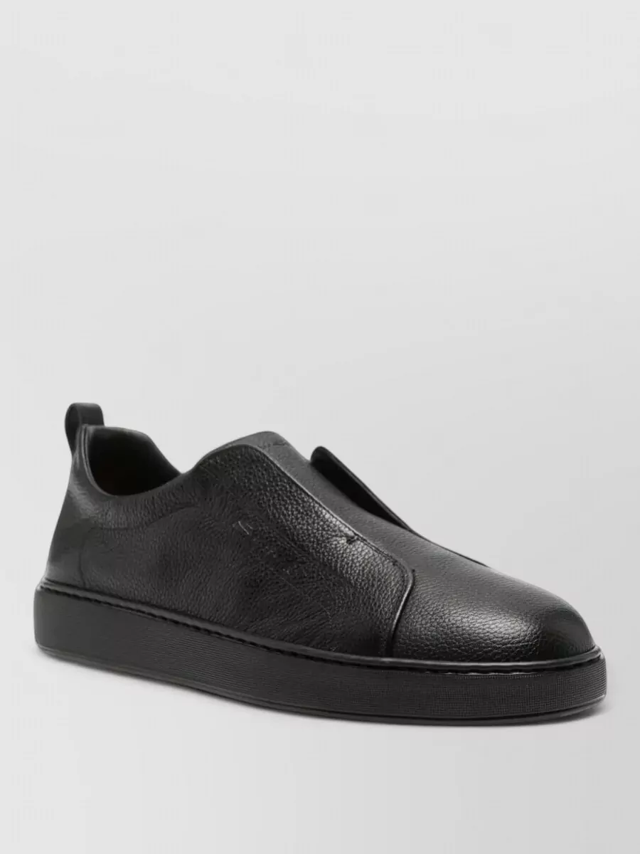 Santoni leather slip-on sneakers