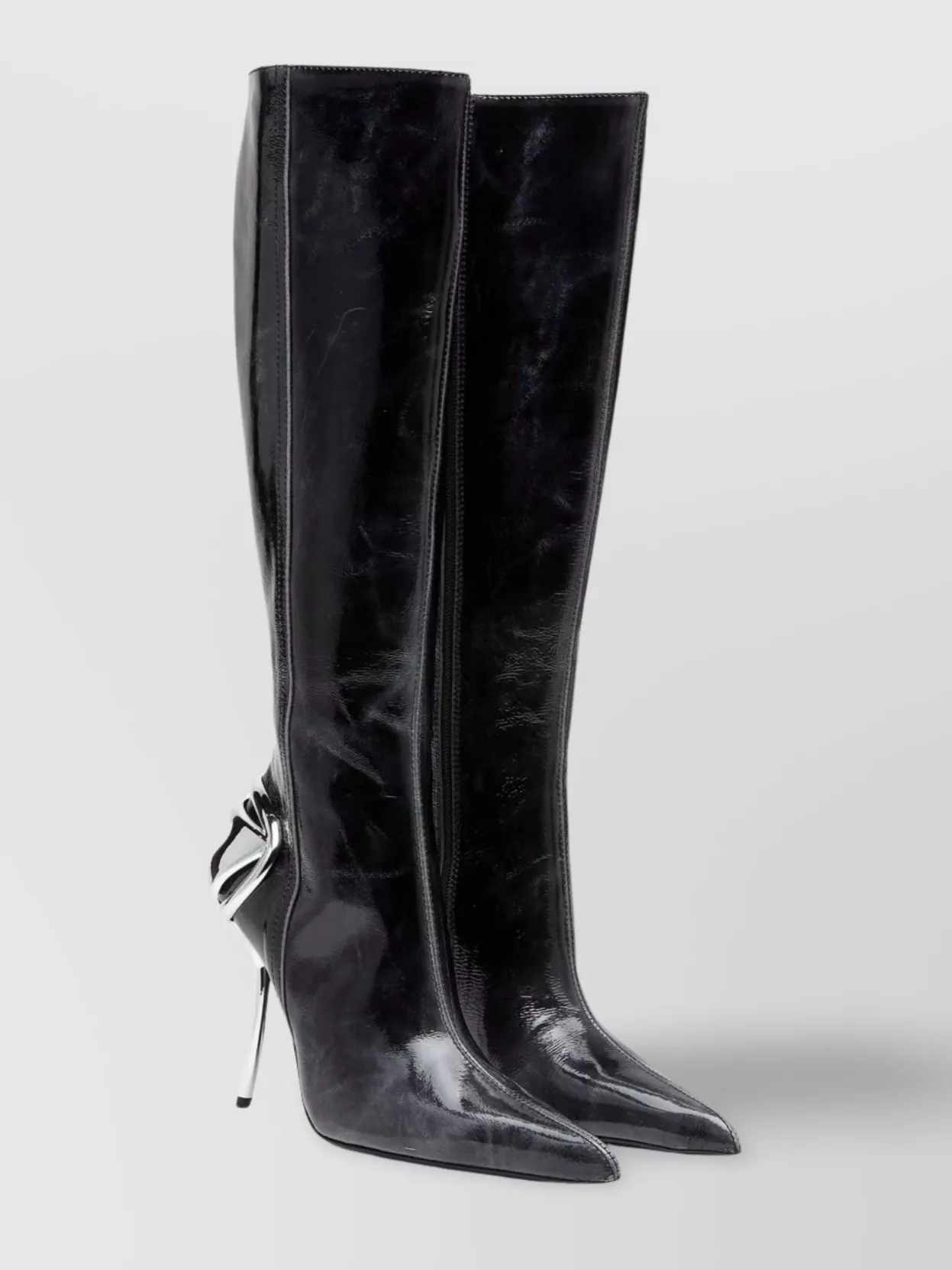 Diesel Shiny Leather Knee High Boots