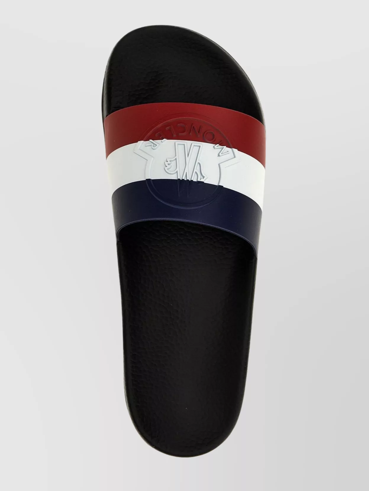 Moncler Tricolor Strap Open Toe Textured Footbed Slides