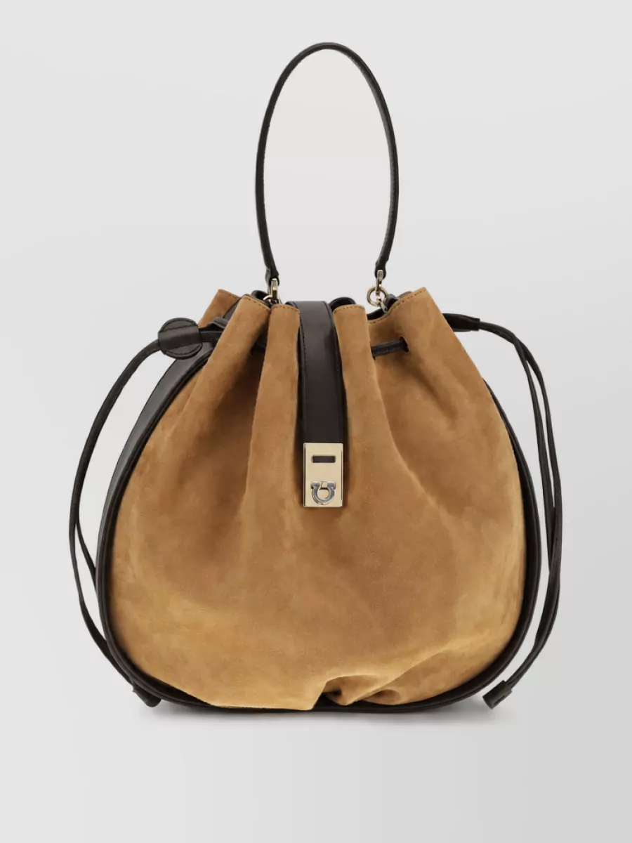 Ferragamo the hug bag leather bucket bag