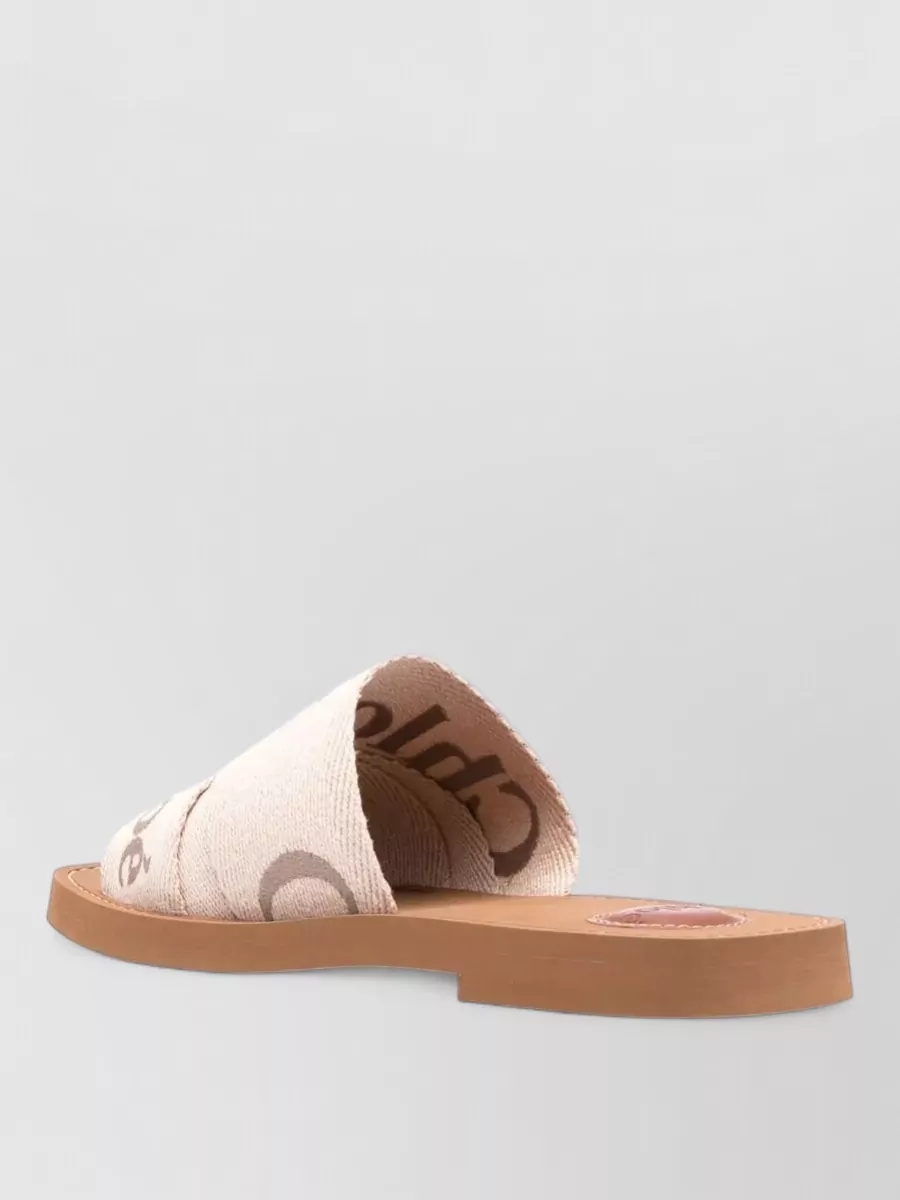 Chloé Linen Flat Slippers