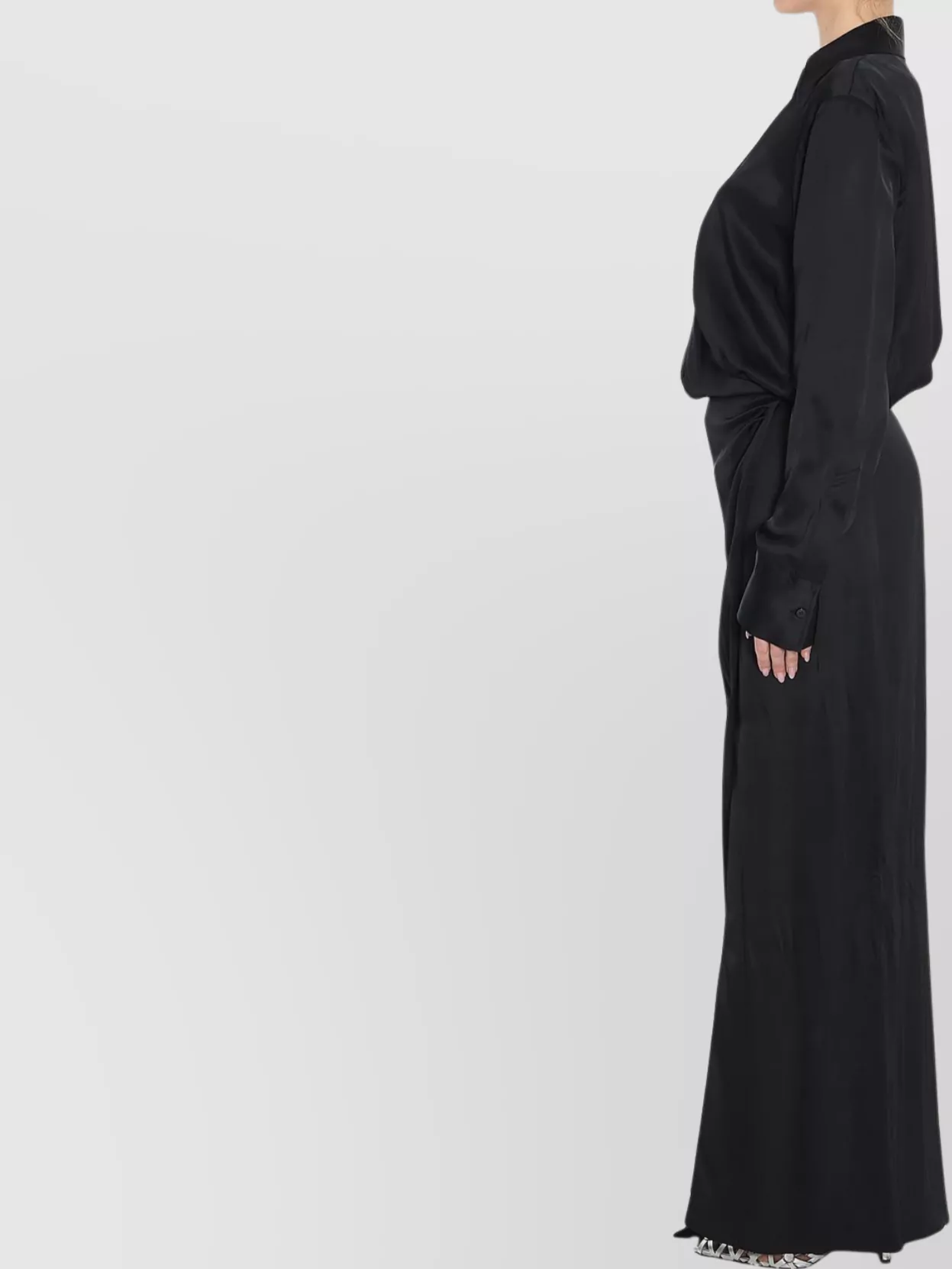 The Attico Long Shirt Dress Deep V-Neck
