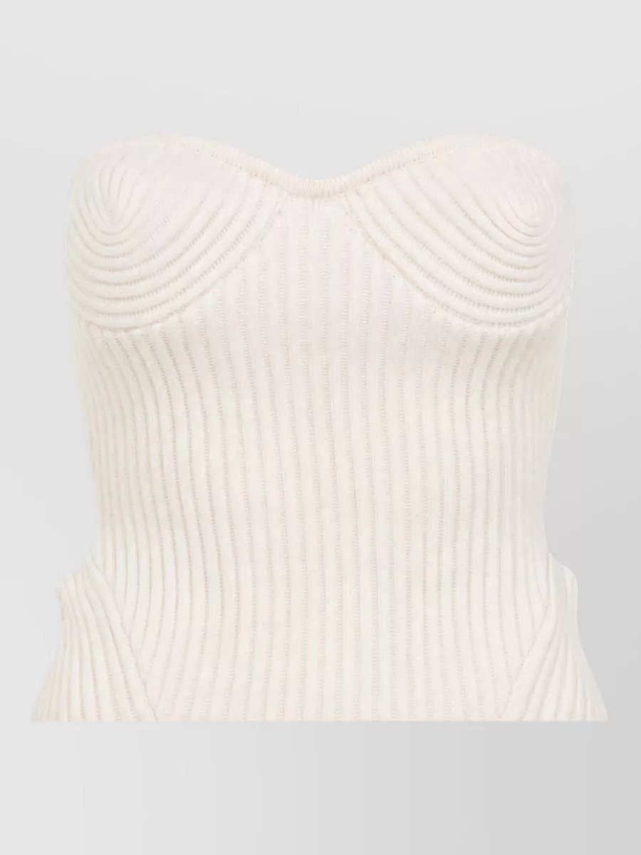 Jean Paul Gaultier Merino Wool Ribbed Corset Top