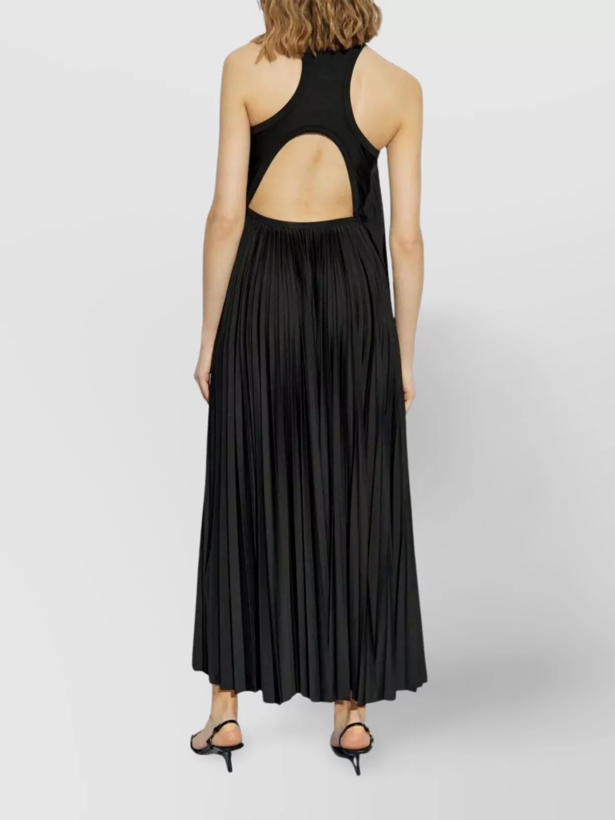 Sportmax Long Pleated Backless Dress